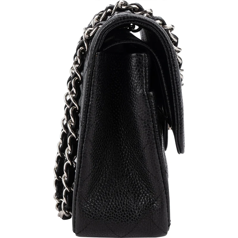 Chanel Quilted Caviar Leather Small Double Flap Shoulder Bag