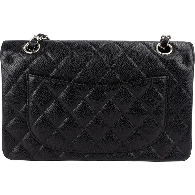 Chanel Quilted Caviar Leather Small Double Flap Shoulder Bag
