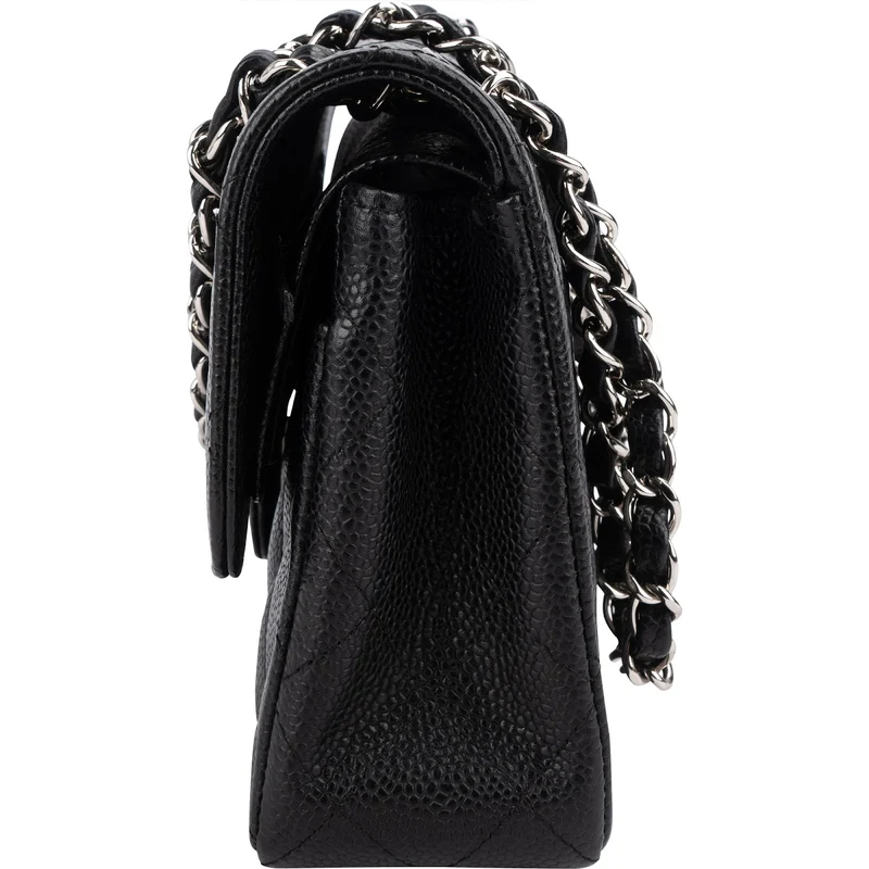 Chanel Quilted Caviar Leather Small Double Flap Shoulder Bag