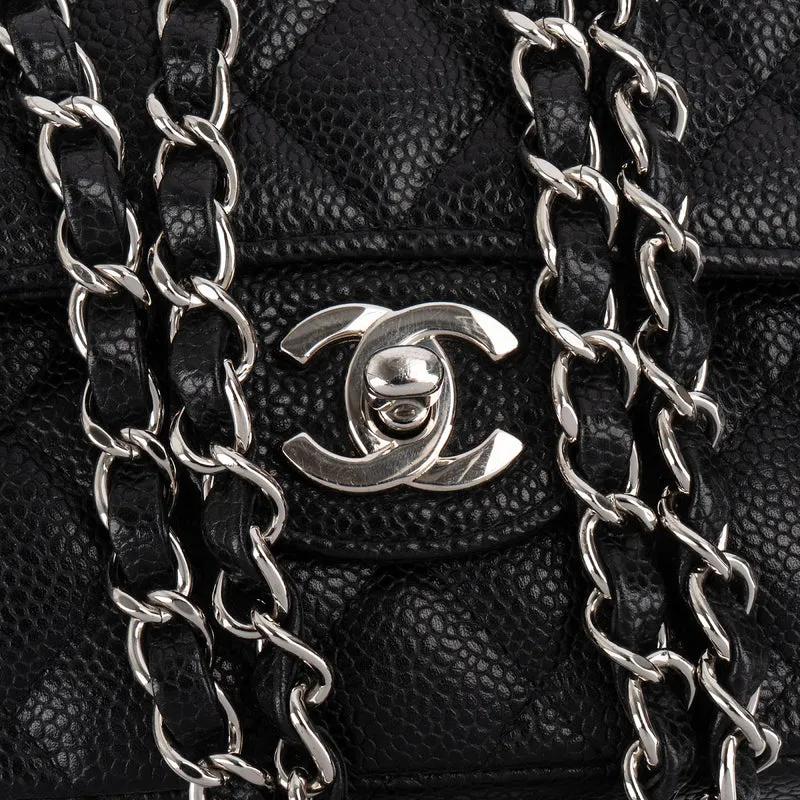 Chanel Quilted Caviar Leather Small Double Flap Shoulder Bag