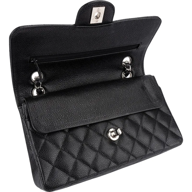 Chanel Quilted Caviar Leather Small Double Flap Shoulder Bag