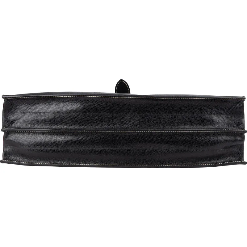 Hermès Noir Courchevel Leather Sac à Dépêches Business Handbag