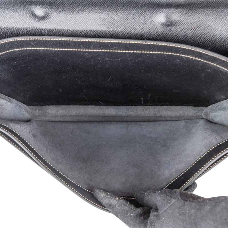 Hermès Noir Courchevel Leather Sac à Dépêches Business Handbag