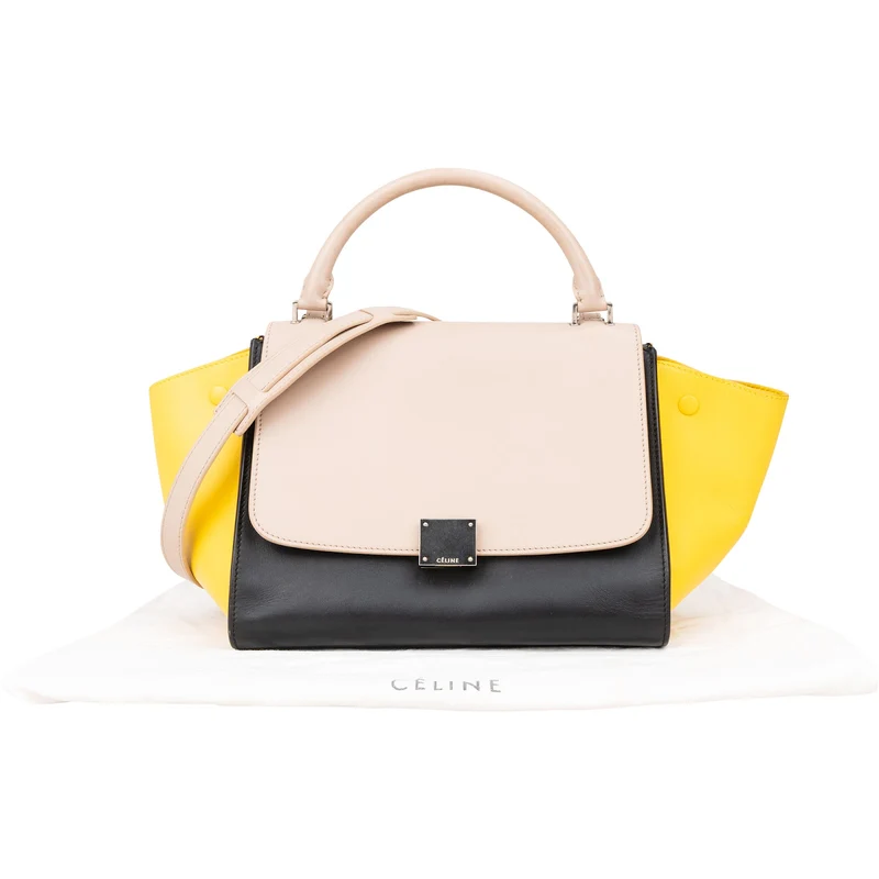 Céline Tricolor Leather Trapeze Handbag