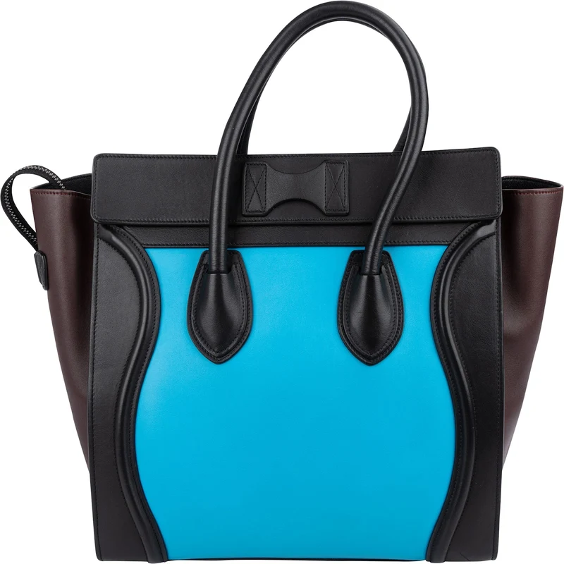 Céline TricolorLeather Luggage Handbag