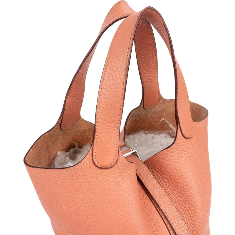 Hermès Crevette Rose Taurillon Clemence Picotin Lock 18 (PM) Handbag