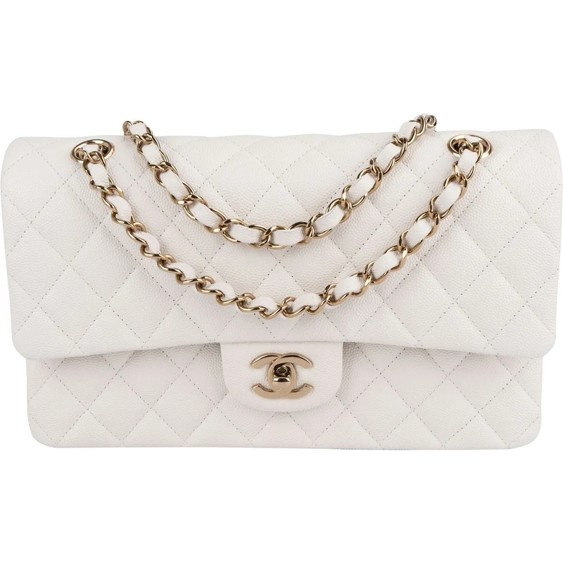 Chanel Quilted Caviar Leather Medium Double Flap Shoulder Bag