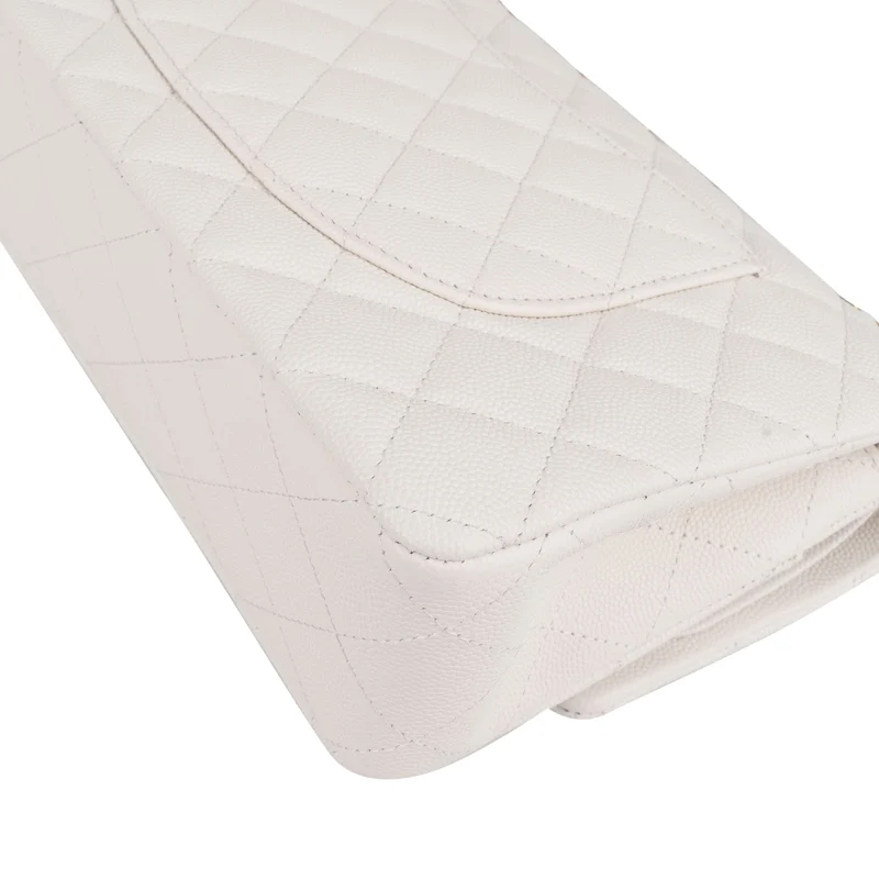 Chanel Quilted Caviar Leather Medium Double Flap Shoulder Bag