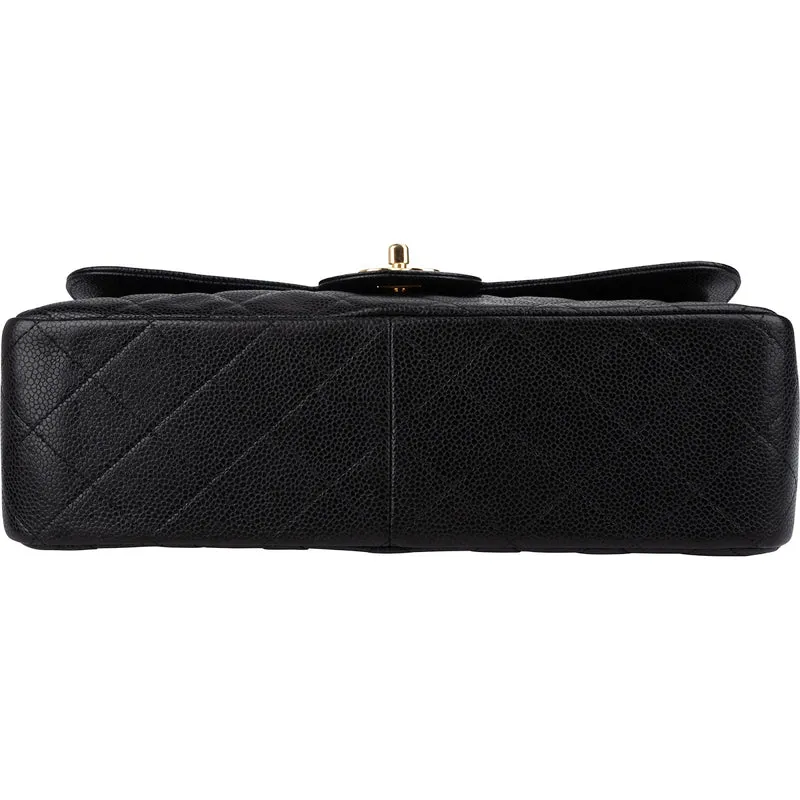 Chanel Quilted Caviar Leather Jumbo Double Flap Crossbody Bag