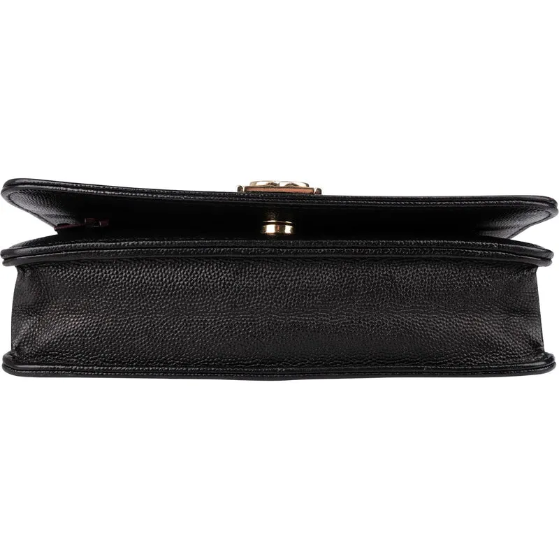 Chanel Quilted Caviar Leather Wallet On Chain Boy Crossbody Bag