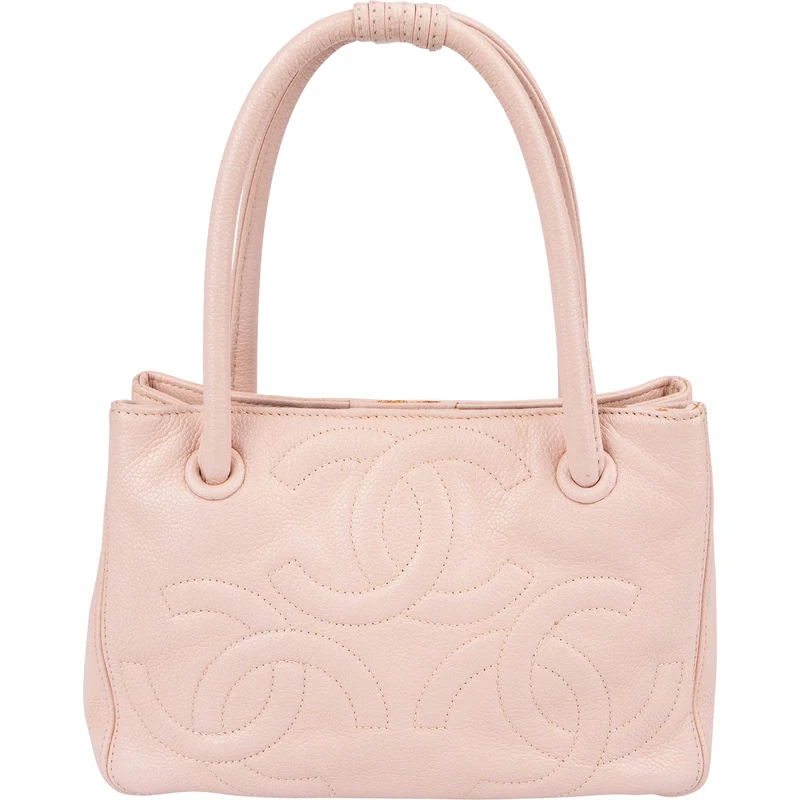 Chanel Caviar Leather Triple CC Small Tote Handbag