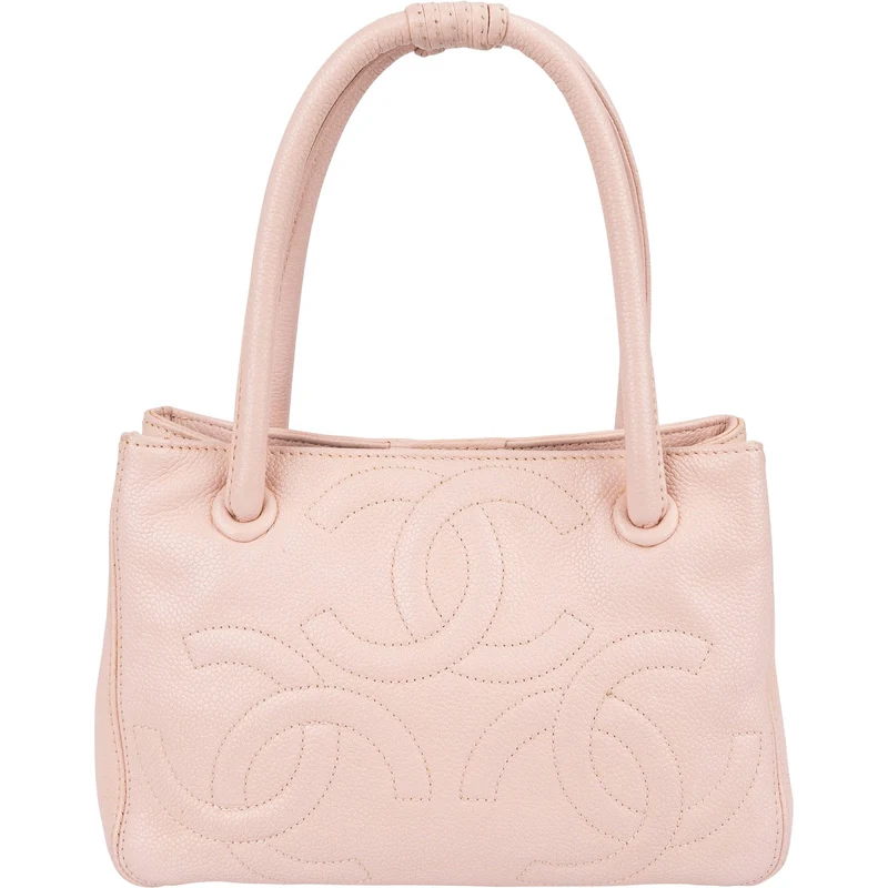 Chanel Caviar Leather Triple CC Small Tote Handbag