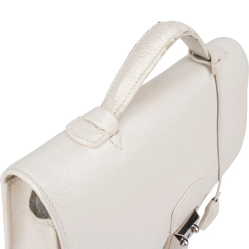 Hermès New White Togo Leather Sac à Dépêches Small 27 Business Handbag