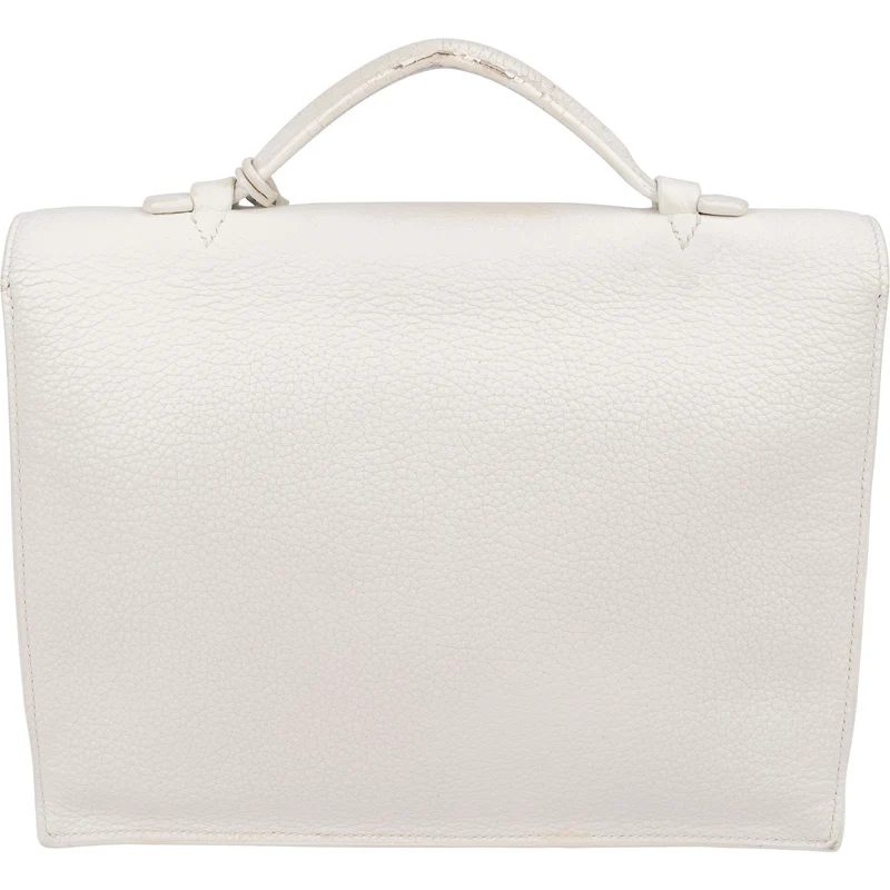 Hermès New White Togo Leather Sac à Dépêches Small 27 Business Handbag