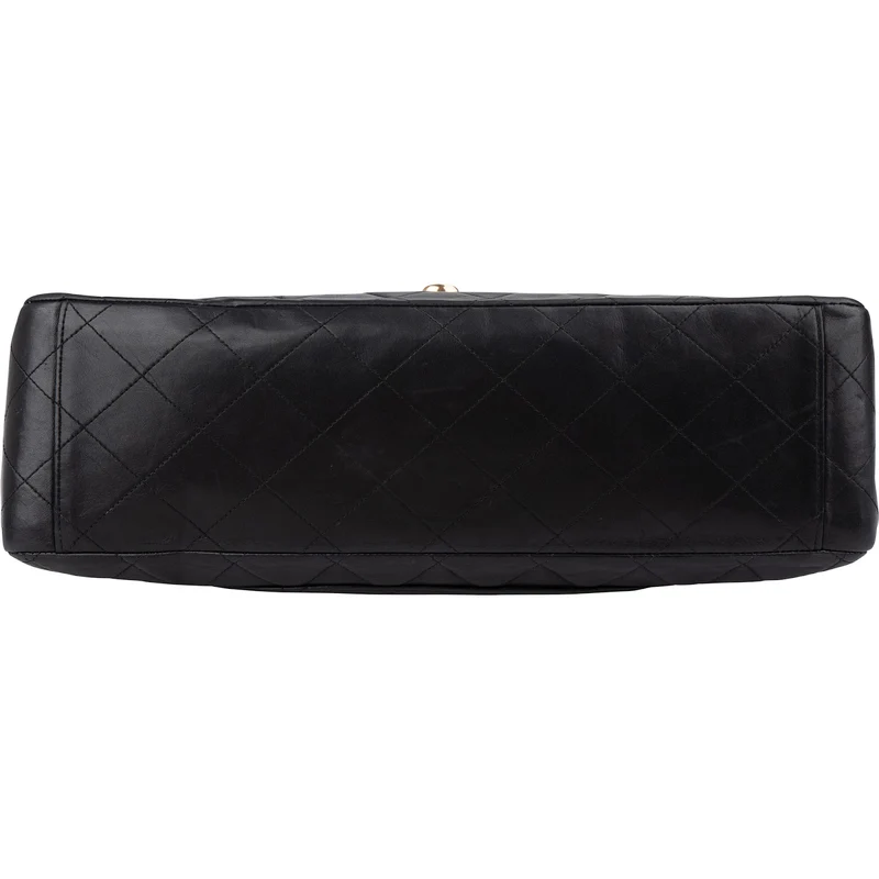 Chanel Quilted Lambskin 24K Gold Maxi Single Flap Crossbody Bag
