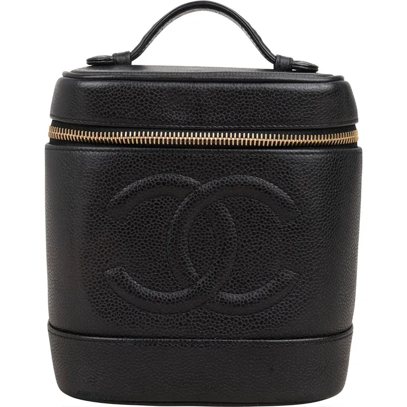Chanel Caviar Leather CC Vanity Case Handbag