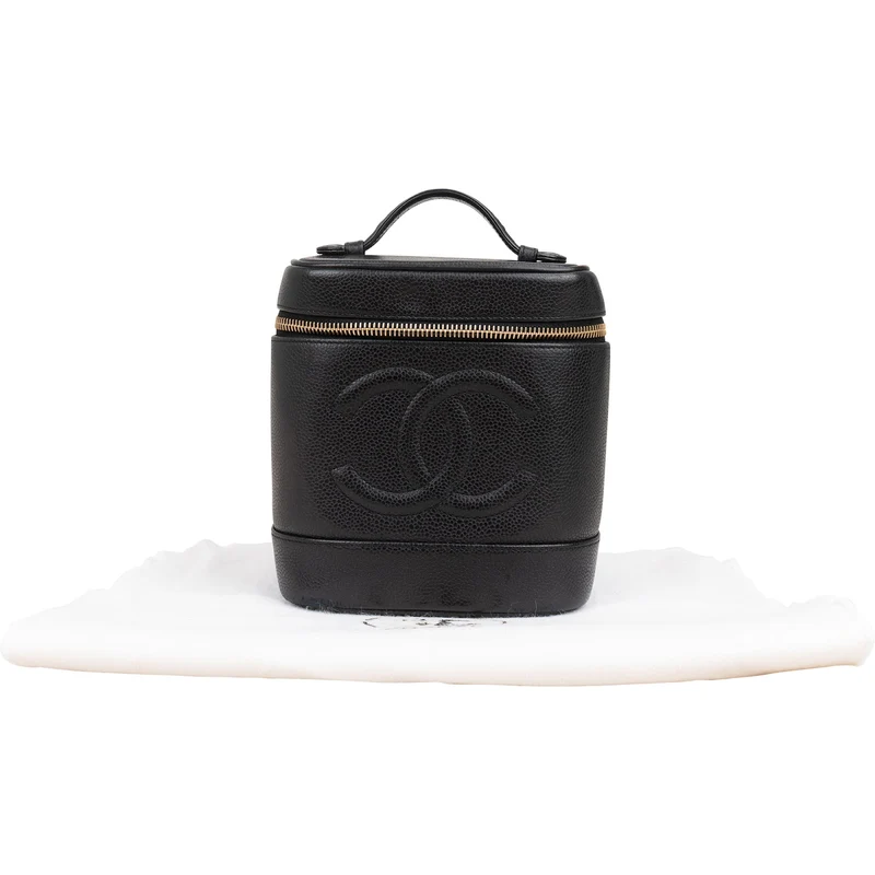 Chanel Caviar Leather CC Vanity Case Handbag