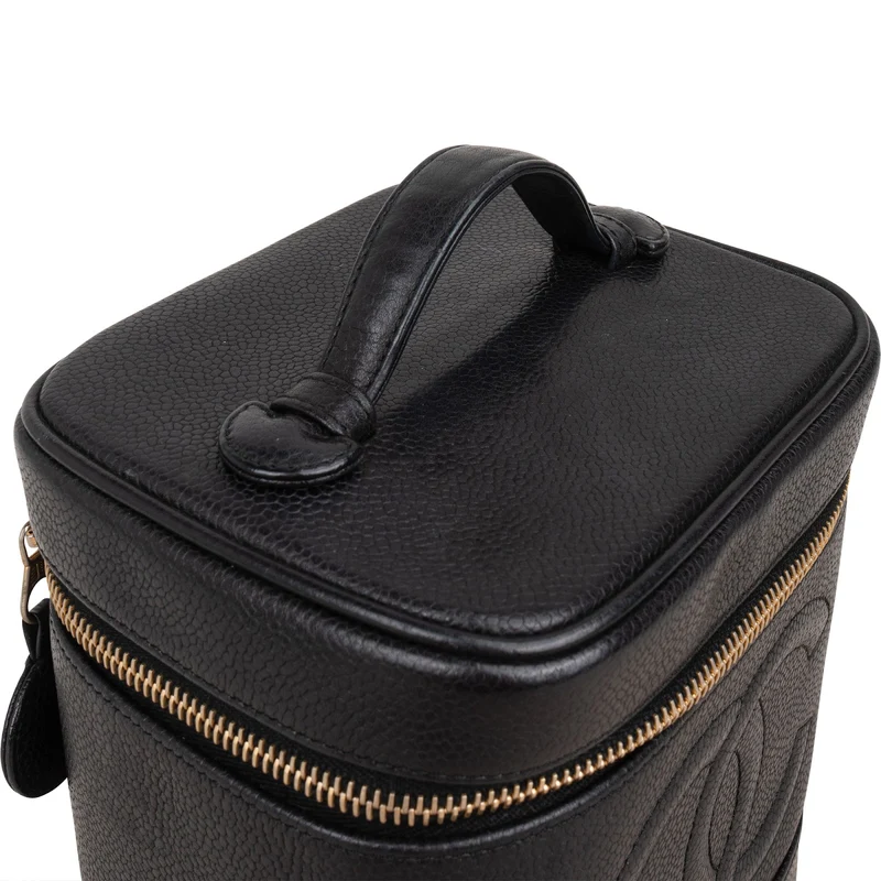 Chanel Caviar Leather CC Vanity Case Handbag
