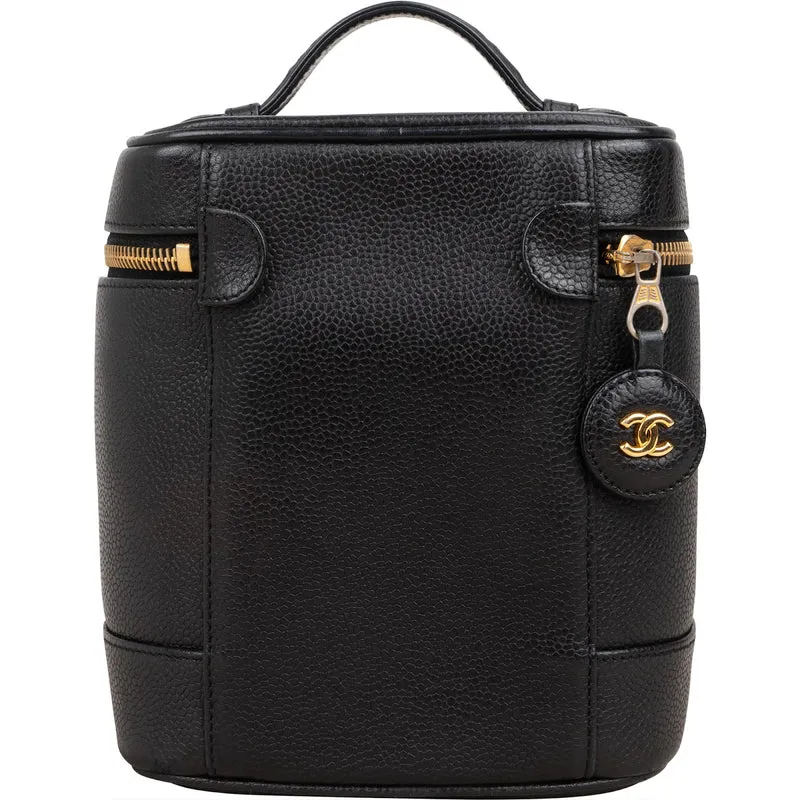 Chanel Caviar Leather CC Vanity Case Handbag