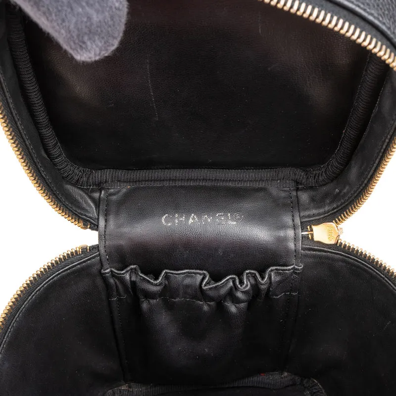 Chanel Caviar Leather CC Vanity Case Handbag