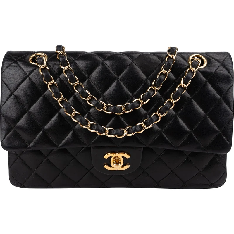 Chanel Quilted Lambskin Medium Double Flap Shoulder Bag