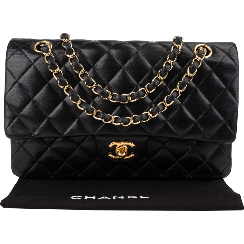Chanel Quilted Lambskin Medium Double Flap Shoulder Bag