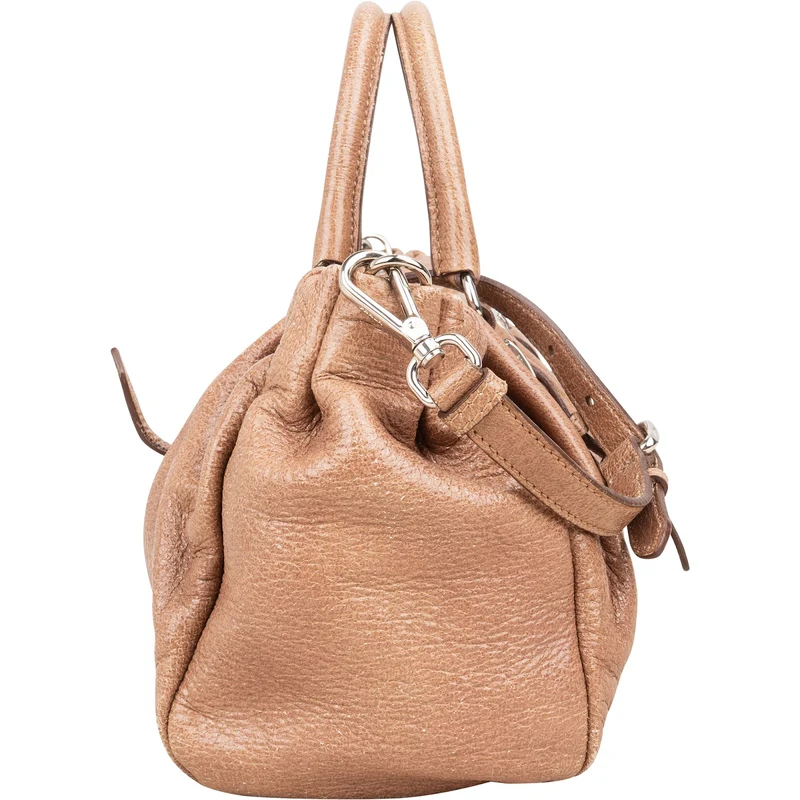 Prada Gaufre Leather Bauletto Handbag