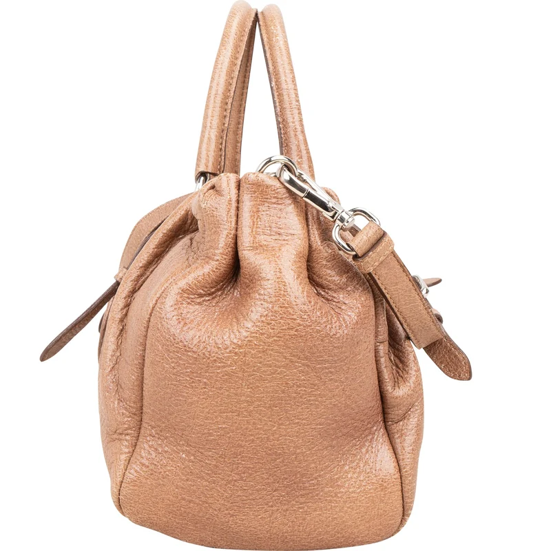Prada Gaufre Leather Bauletto Handbag
