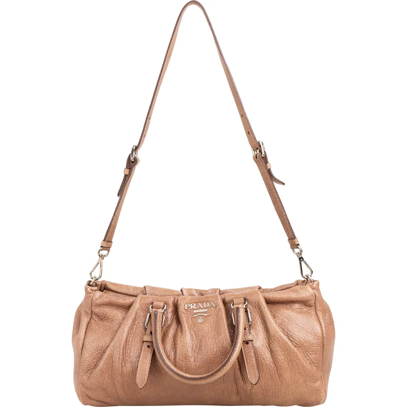 Prada Gaufre Leather Bauletto Handbag