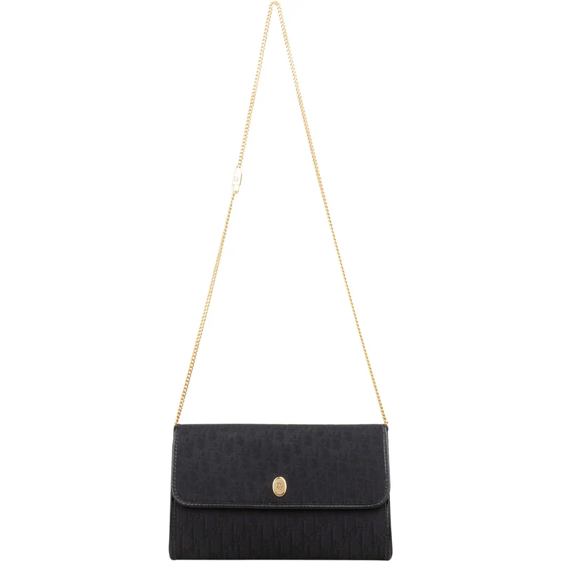 Christian Dior Monogram Oblique Canvas Vintage Chain Crossbody Bag