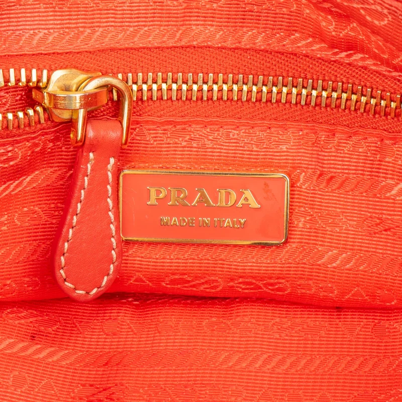 Prada Orange Nylon Puffer Shoulder Bag