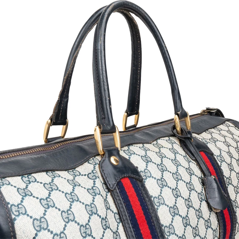 Gucci Monogram GG Supreme Web Boston Travel Bag
