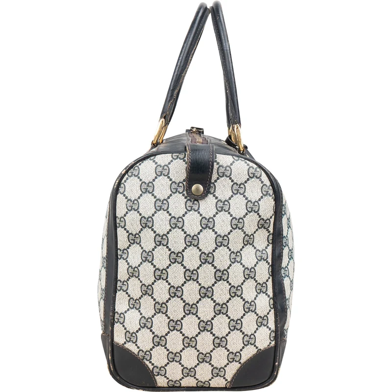Gucci Monogram GG Supreme Web Boston Travel Bag