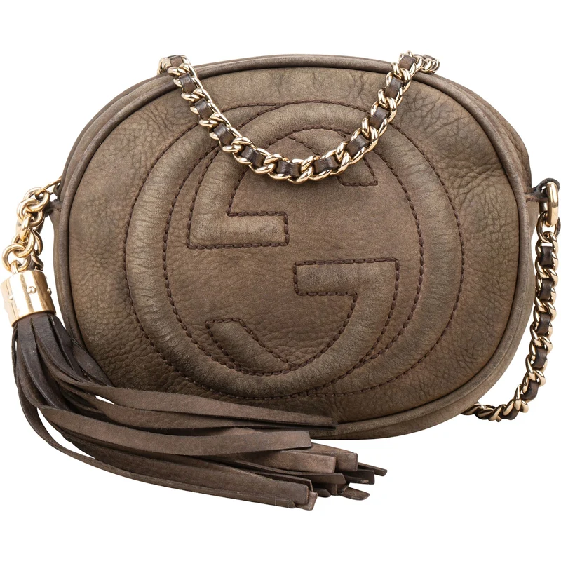 Gucci Nubuk Leather Soho Disco Round Crossbody Bag