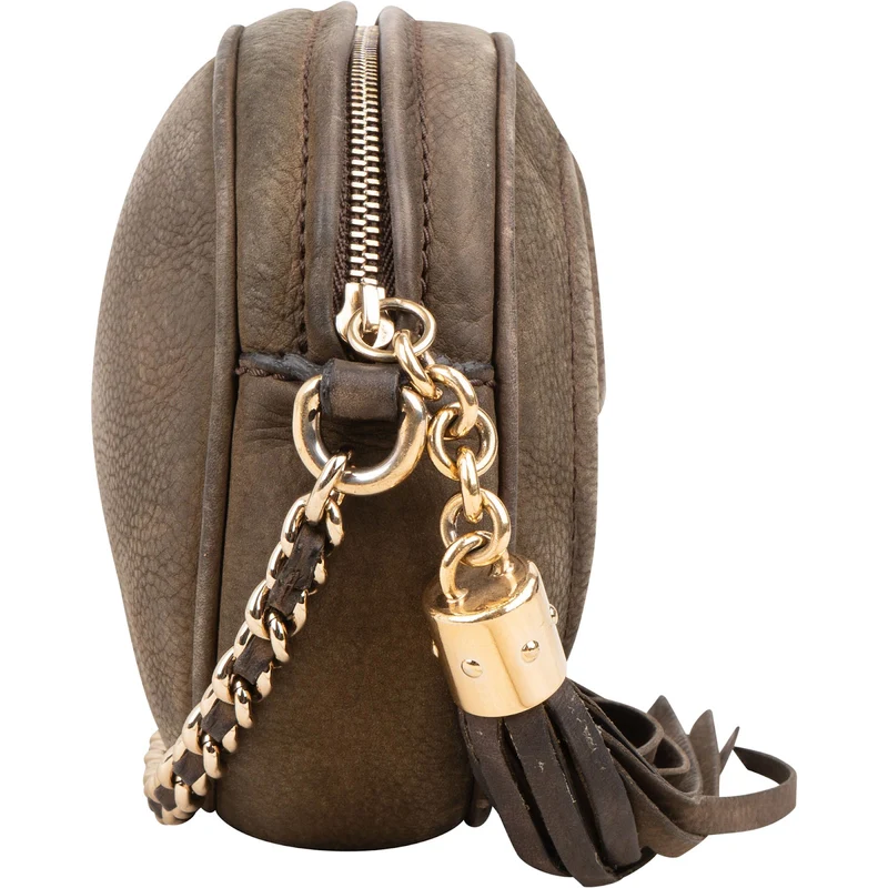 Gucci Nubuk Leather Soho Disco Round Crossbody Bag