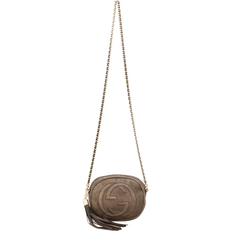 Gucci Nubuk Leather Soho Disco Round Crossbody Bag