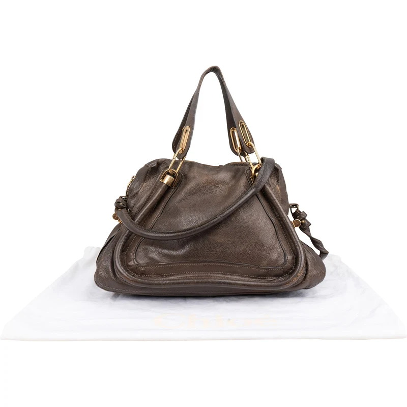 Chloé Brown Leather Paraty Shoulder Handbag