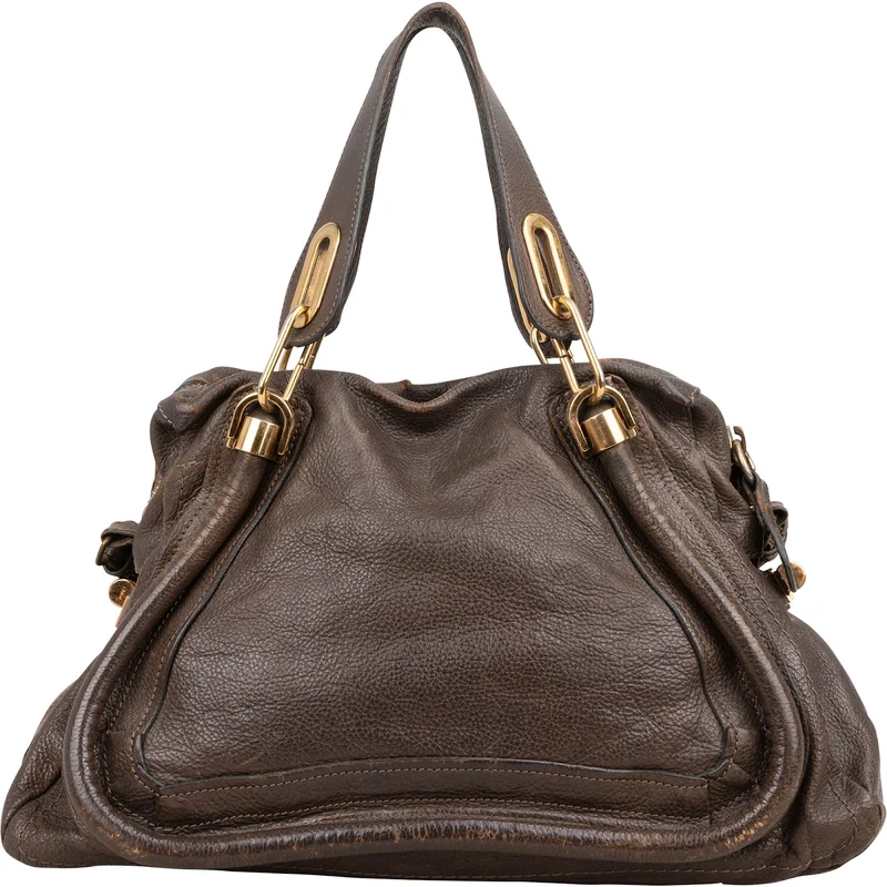 Chloé Brown Leather Paraty Shoulder Handbag