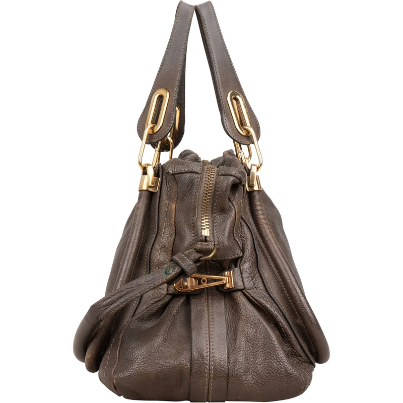 Chloé Brown Leather Paraty Shoulder Handbag