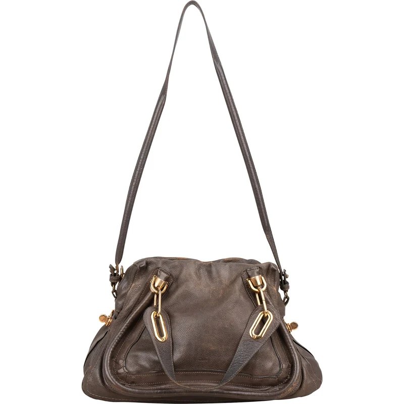 Chloé Brown Leather Paraty Shoulder Handbag
