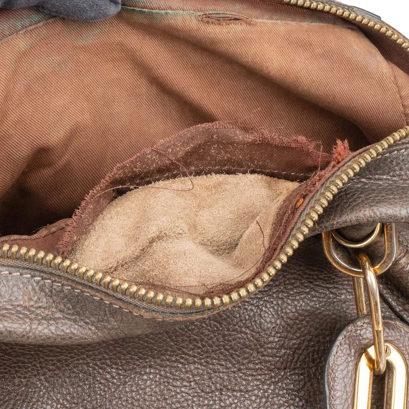 Chloé Brown Leather Paraty Shoulder Handbag