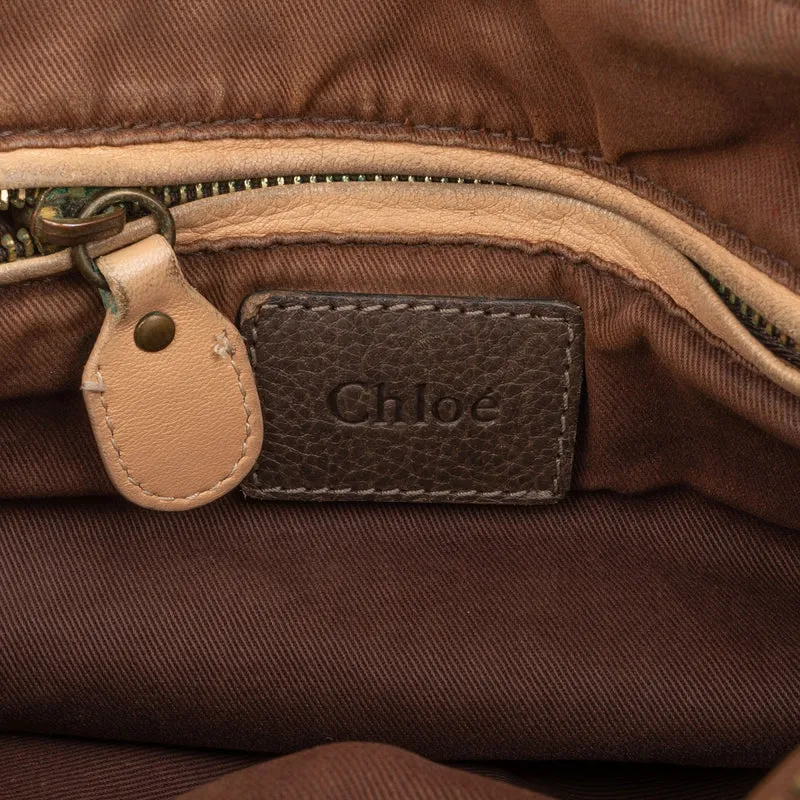 Chloé Brown Leather Paraty Shoulder Handbag