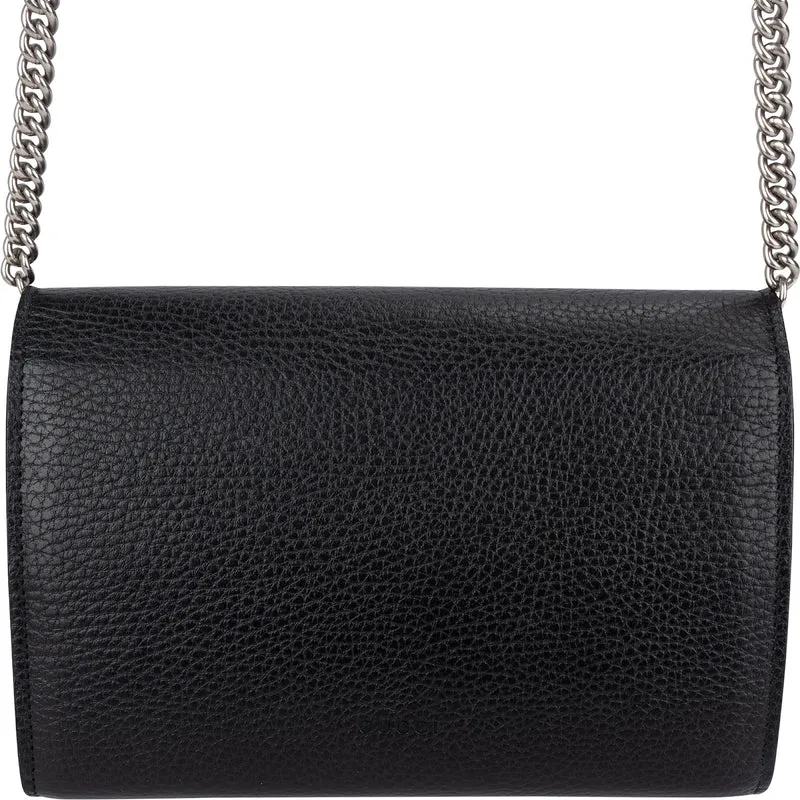 Gucci Grained Leather Dionysus Crystal Super Mini Crossbody Bag