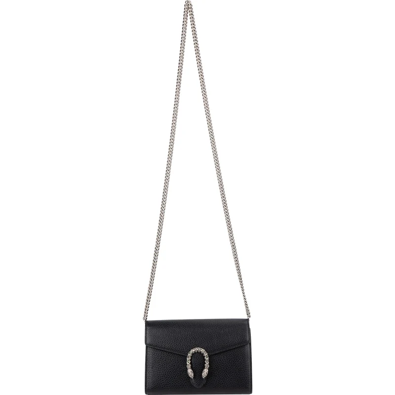Gucci Grained Leather Dionysus Crystal Super Mini Crossbody Bag