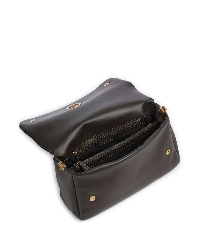 Pinko Click Soft Horizontal Schultertasche verde fango/antique gold