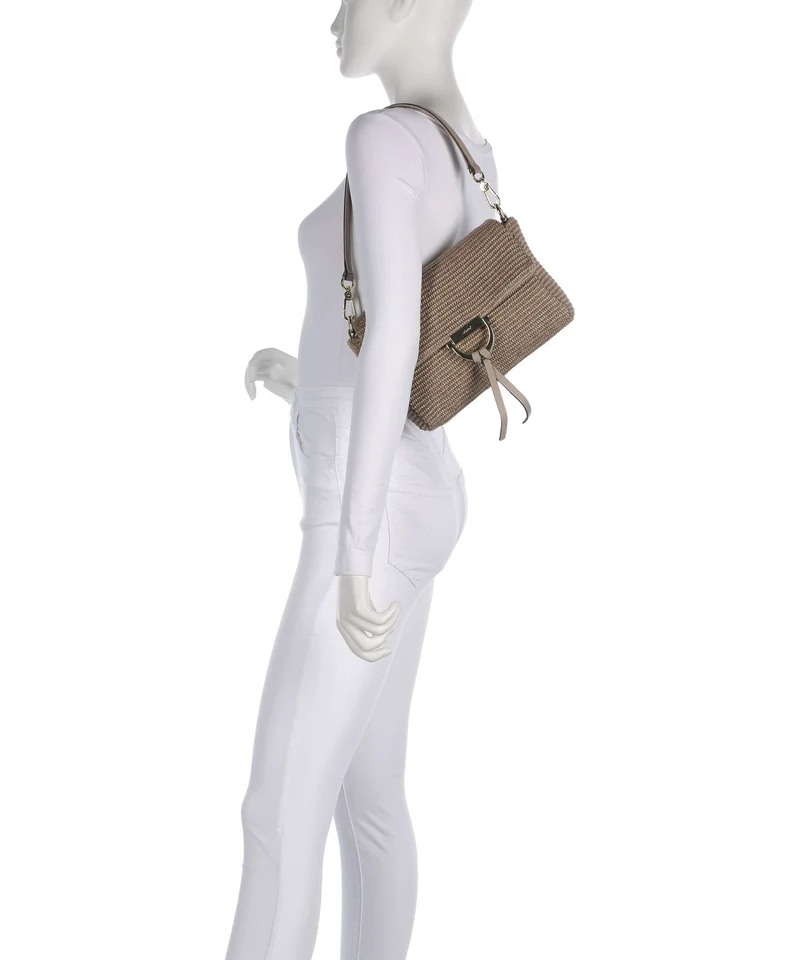 Abro Raffia Classica Temi Schultertasche siena