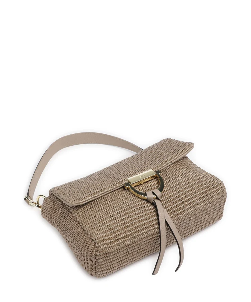 Abro Raffia Classica Temi Schultertasche siena