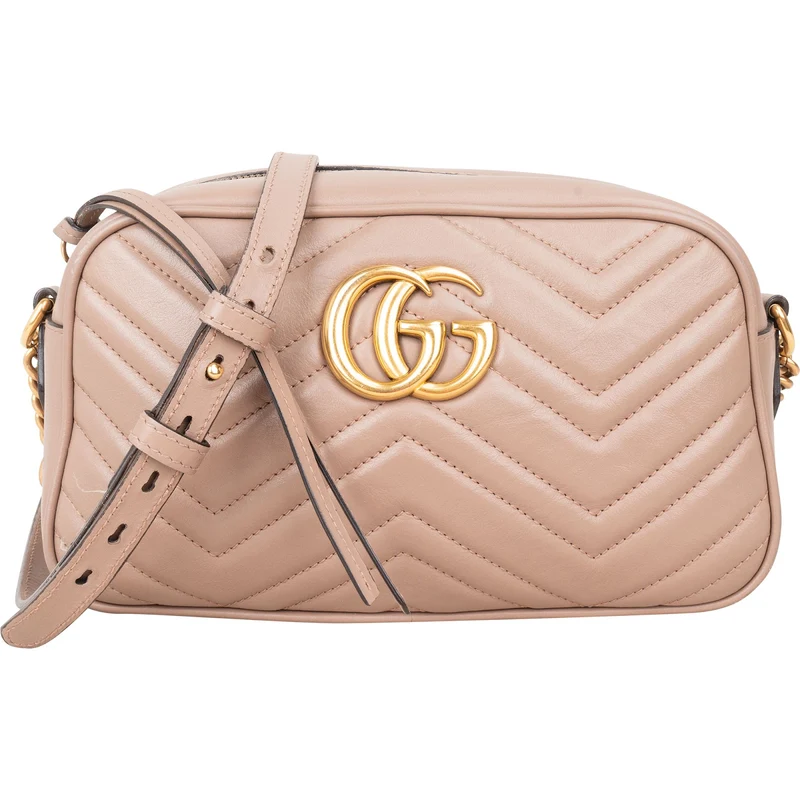 Gucci Matelassé Leather GG Marmont Camera Crossbody Bag