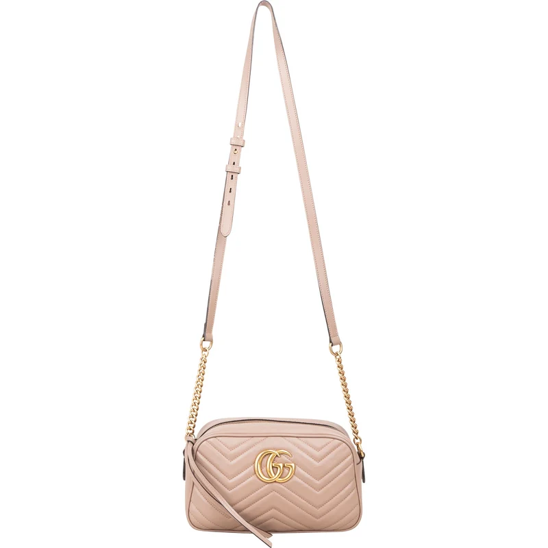 Gucci Matelassé Leather GG Marmont Camera Crossbody Bag