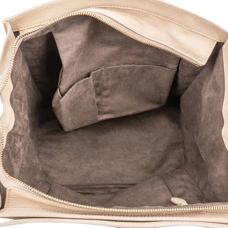 Céline Drummed Calfskin Large Luggage Handbag